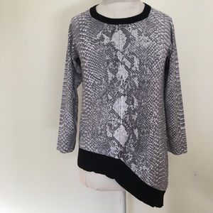 Karen Millen Snakeskin-Print Asymmetric Sweater
